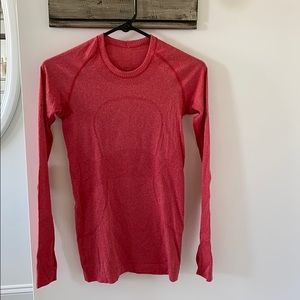 Lululemon swiftly long sleeve heathered red